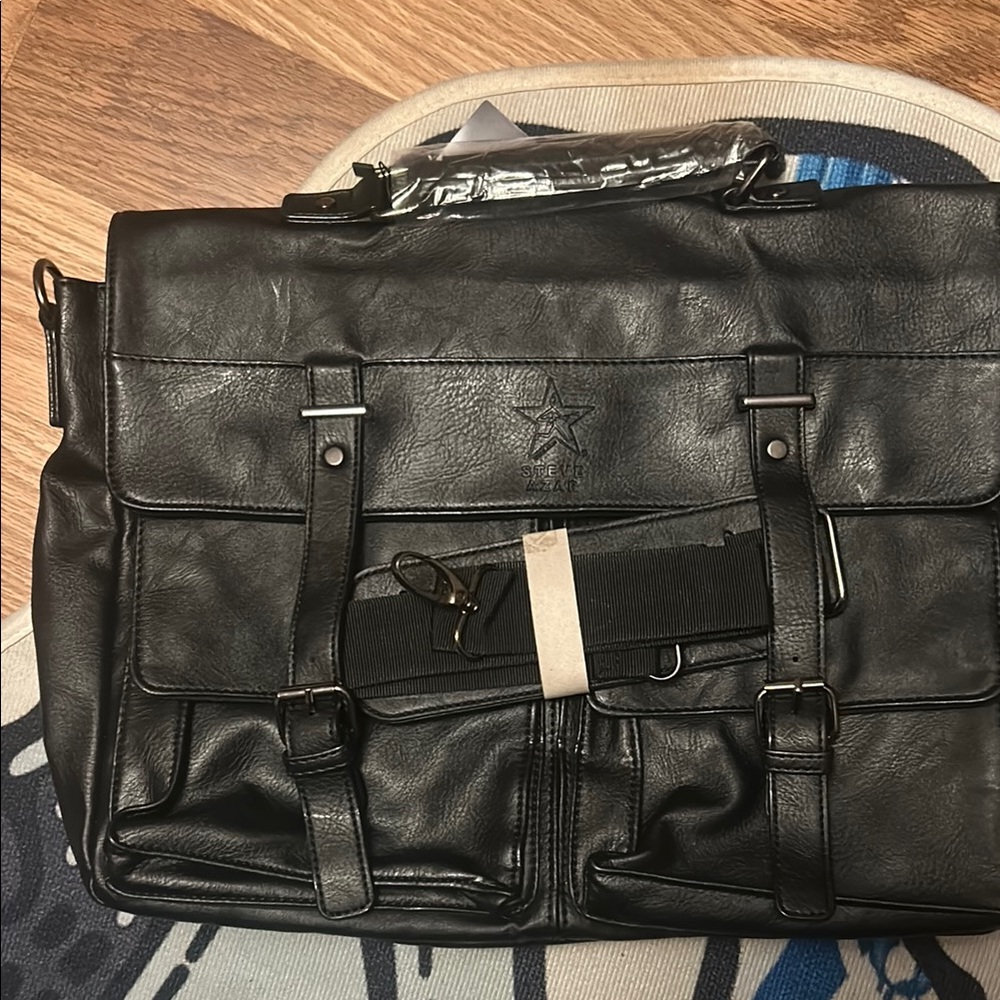 Black Leather Messenger Bag